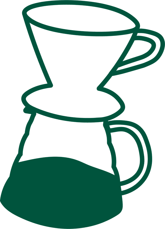 Illustration of a pour-over brewer on a carafe